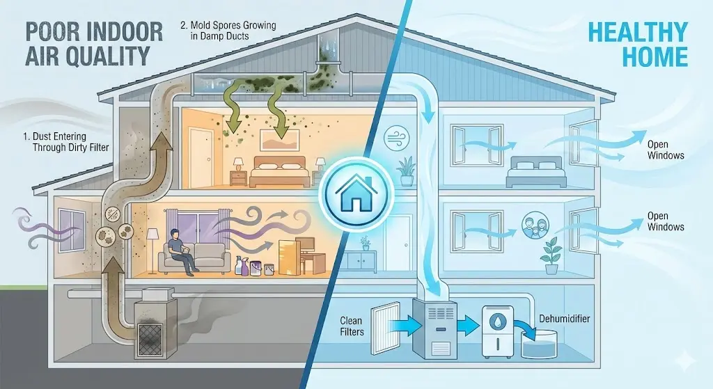 Poor vs Healthy Indoor Air Quality