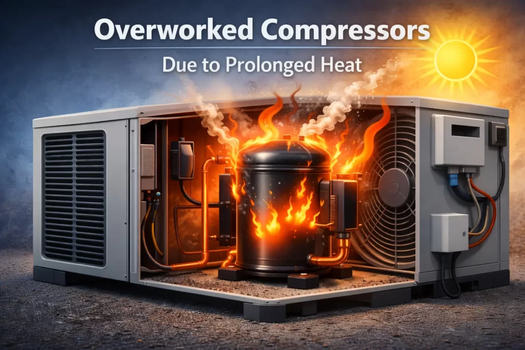 Overworked Compressors Due to Prolonged Heat
