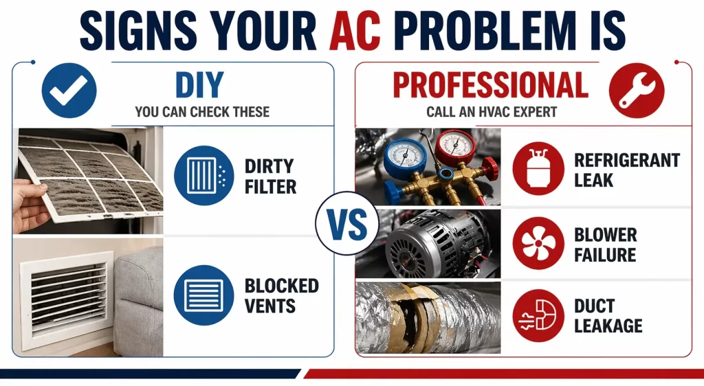 Signs Your AC Problem is DIY or Professional